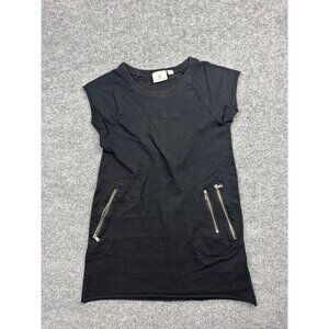 Adriano Goldschmied Kids AG Dress Girls M Black Short Sleeve Zipped Pockets